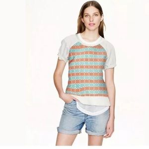 J Crew Paneled Surf Stripe Sweatshirt